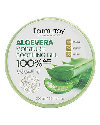 FarmStay Aloe Vera Moisture Soothing Gel - Гель многофункциональный с экстрактом алоэ вера 300 мл - hairs-russia.ru