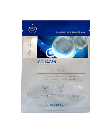 FarmStay Collagen Water Full Moist Soothing Mask - Маска тканевая увлажняющая с коллагеном 27 мл - hairs-russia.ru