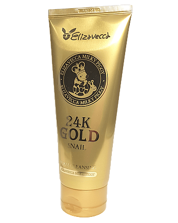 Elizavecca 24K Gold Snail Cleansing Foam - Пенка для умывания с муцином улитки и золотом 180 мл - hairs-russia.ru