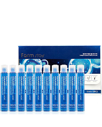 FarmStay Collagen Water Full Moist Treatment Hair Filler - Филлер для волос с коллагеном 10 шт*13 мл - hairs-russia.ru