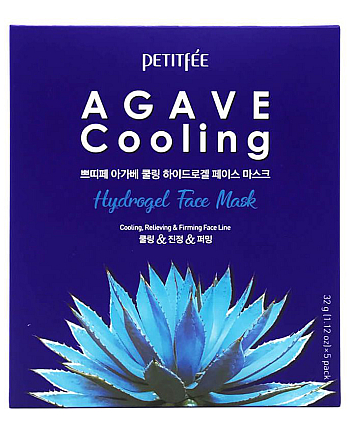 PETITFEE Agave Cooling Hydrogel Face Mask - Охлаждающая гидрогелевая маска с экстрактом агавы 32 гр - hairs-russia.ru