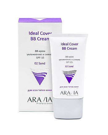 Aravia Professional SPF-15 Ideal Cover BB-Cream Sand 02 - BB-крем увлажняющий туба 50 мл - hairs-russia.ru