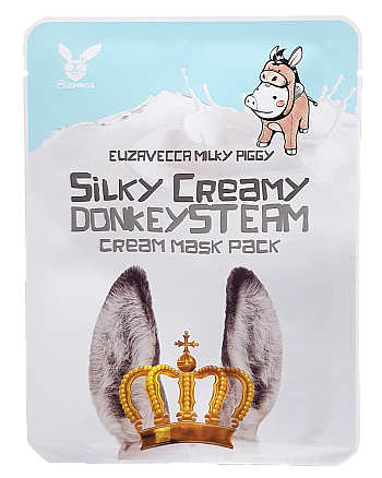 Elizavecca Silky Creamy Donkey Steam Cream Mask Pack - Тканевая маска с паровым кремом на основе ослиного молока 25 мл - hairs-russia.ru