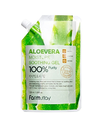FarmStay Aloe Vera Moisture Soothing Gel - Гель смягчающий с экстрактом алоэ 100 мл - hairs-russia.ru