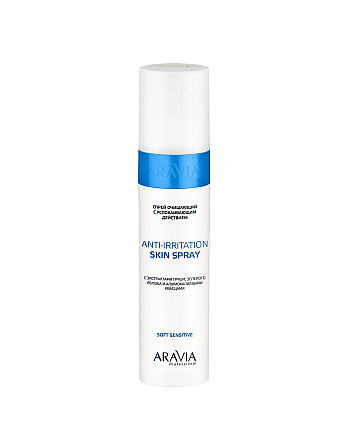 Aravia Professional Anti-Irritation Skin Spray - Спрей очищающий с успокаивающим действием с экстрактами груши, зелёного яблока и алюмокалиевыми квасцами 250 мл - hairs-russia.ru