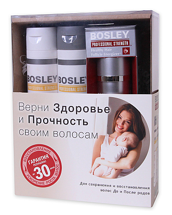 Bosley New Mom Kit - Набор для Мам (шампунь, кондиционер, уход) 150 мл + 150 мл + 30 мл - hairs-russia.ru
