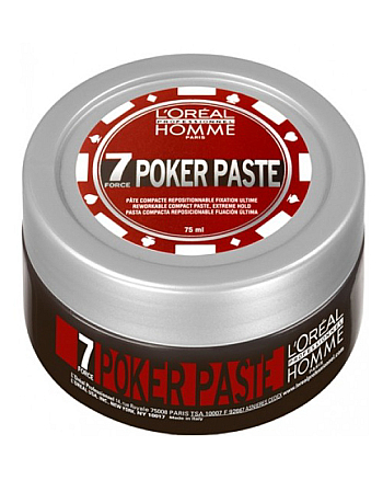 L'Oreal Professionnel Homme Poker Paste - Моделирующая паста экстремально сильной фиксации, 75 мл - hairs-russia.ru