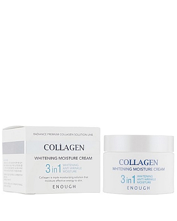 Enough Collagen 3in1 Whitening Moisture Cream - Крем для лица увлажняющий с коллагеном 3 в 1 50 мл - hairs-russia.ru