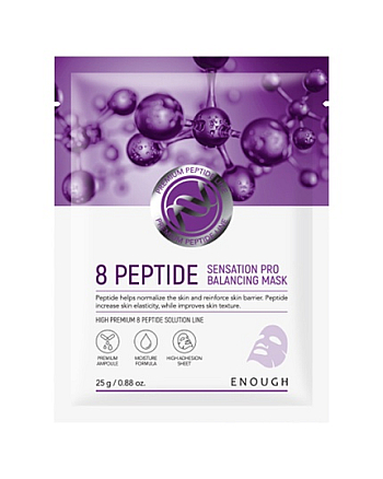 Enough Premium 8 Peptide Senastion Pro Balancing Mask - Маска тканевая с пептидным комплексом 25 мл - hairs-russia.ru