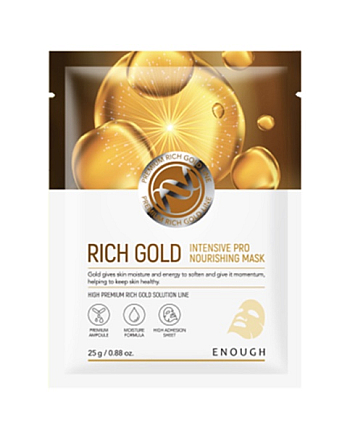 Enough Premium Rich Gold Intensive Pro Nourishing Mask - Маска тканевая с 24K золотом 25 мл - hairs-russia.ru