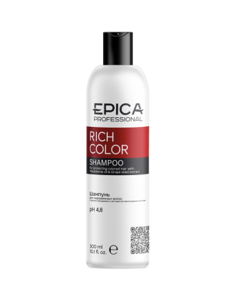 Epica Professional Rich Color - Шампунь для окрашенных волос с маслом макадамии и экстрактом виноградных косточек 300 мл - hairs-russia.ru
