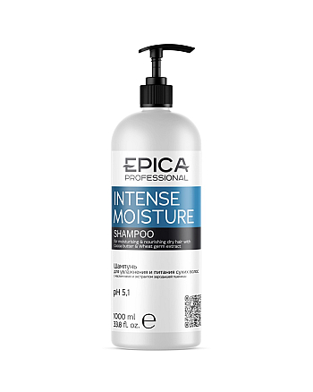 Epica Professional Intense Moisture - Шампунь для увлажнения и питания сухих волос c маслом какао и экстрактом зародышей пшеницы 1000 мл - hairs-russia.ru