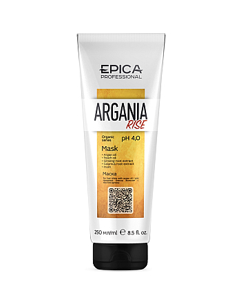 Epica Professional Argania Rise Organic - Маска для придания блеска с маслом арганы 250 мл - hairs-russia.ru