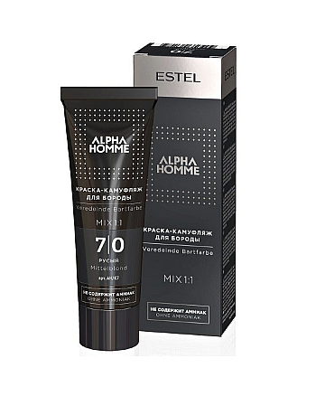 ESTEL Alpha Homme - Краска-камуфляж для бороды 6/0 тёмно-русый 40 мл - hairs-russia.ru