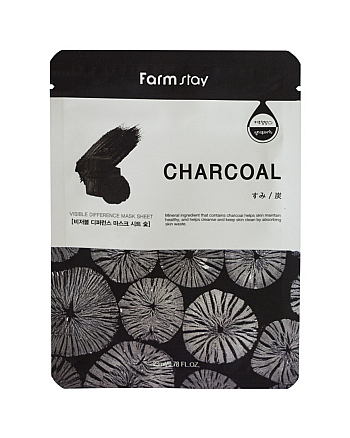 FarmStay Visible Difference Mask Sheet Charcoal - Маска тканевая с углем 23 мл - hairs-russia.ru