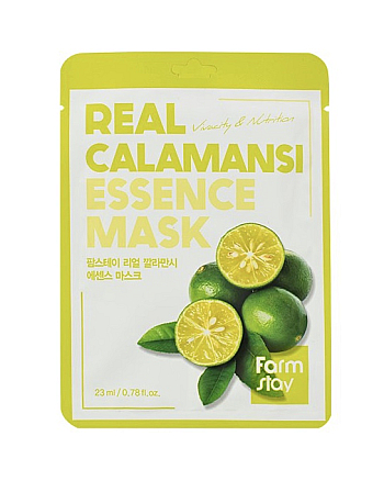 FarmStay Real Calamansi Essence Mask - Маска тканевая для лица с экстрактом каламанси 23 мл - hairs-russia.ru