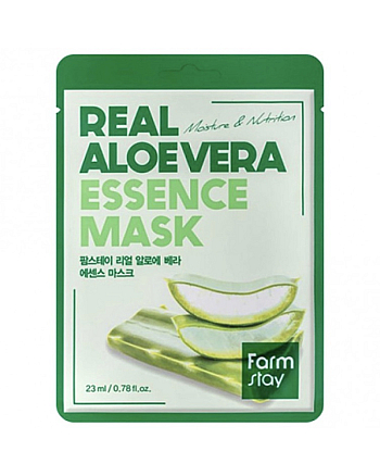 FarmStay Real Aloe Vera Essence Mask - Маска тканевая для лица с экстрактом алоэ 23 мл - hairs-russia.ru