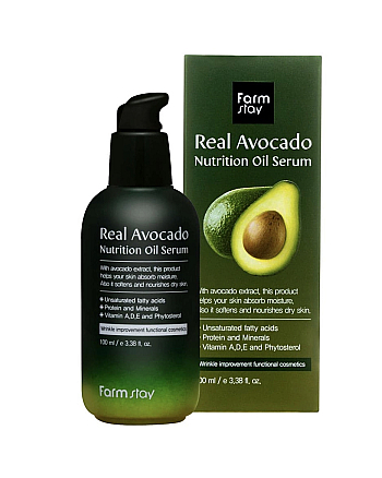 FarmStay Real Avocado Nutrition Oil Serum - Сыворотка питательная с маслом авокадо 100 мл - hairs-russia.ru