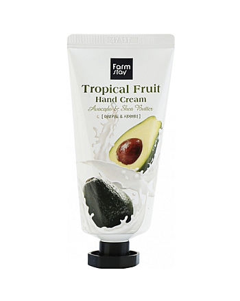 FarmStay Tropical Fruit Hand Cream - Крем для рук с авокадо и маслом ши 50 мл - hairs-russia.ru