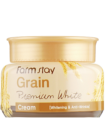 FarmStay Grain Premium White Cream - Крем осветляющий с маслом ростков пшеницы 100 г - hairs-russia.ru