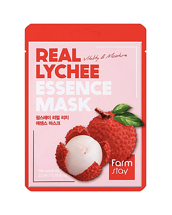 FarmStay Real Lychee Essence Mask - Маска тканевая с экстрактом личи 23 мл - hairs-russia.ru