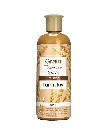 FarmStay Grain Premium White Emulsion - Эмульсия выравнивающая с экстрактом ростков пшеницы 350 мл - hairs-russia.ru
