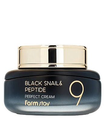 FarmStay Black Snail Peptide 9 Perfect Cream - Крем для лица с черной улиткой и пептидами 55 мл - hairs-russia.ru