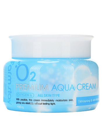 FarmStay Premium Aqua Cream - Крем увлажняющий с кислородом O2 100 г - hairs-russia.ru