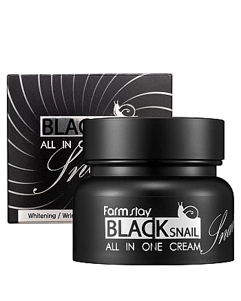 FarmStay Black Snail All in One Cream - Крем для лица с муцином черной улитки 100 мл - hairs-russia.ru