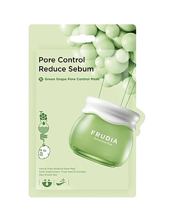 Frudia Green Grape Pore Control Mask - Маска тканевая для лица с зеленым виноградом 20 мл - hairs-russia.ru