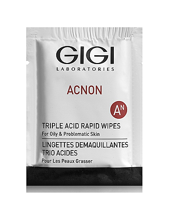 GIGI Acnon Triple Acid Rapid Wipes - Салфетка-пилинг трехкислотная 1 шт - hairs-russia.ru