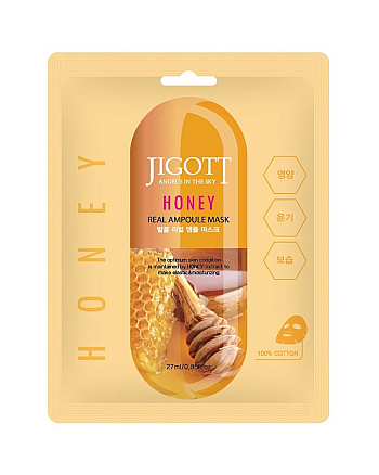 Jigott Honey Real Ampoule Mask - Маска ампульная Мёд 27 мл - hairs-russia.ru