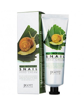 Jigott Real Moisture Snail Hand Cream - Крем для рук с экстрактом слизи улитки 100 мл - hairs-russia.ru
