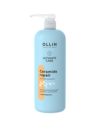 Ollin Ultimate Care - Восстанавливающий шампунь для волос с церамидами 1000 мл - hairs-russia.ru