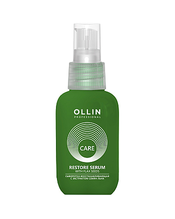 Ollin Care Restore Serum With Flax Seeds - Сыворотка восстанавливающая с экстрактом семян льна 50 мл - hairs-russia.ru