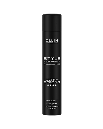 Ollin Style - Лак для волос ультрасильной фиксации без отдушки 400 мл - hairs-russia.ru