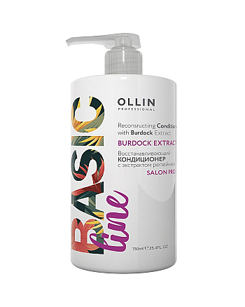 OLLIN BASIC LINE Reconstructing Conditioner - Восстанавливающий кондиционер с экстрактом репейника, 750мл - hairs-russia.ru