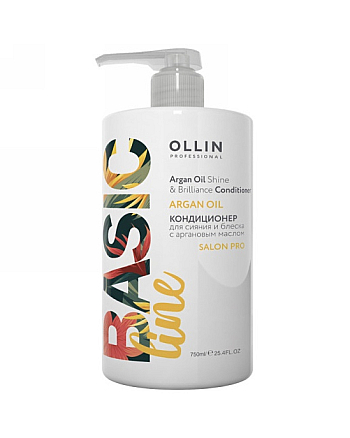 OLLIN BASIC LINE Argan Oil Shine and Brilliance - Шампунь для сияния и блеска с аргановым маслом, 750мл - hairs-russia.ru