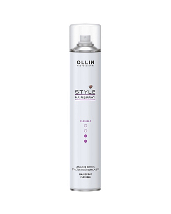 Ollin Style Flexible Hold Hairspray - Лак для волос эластичной фиксации 450 мл - hairs-russia.ru