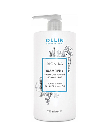 Ollin BioNika Roots To Tips Balance Shampoo  - Шампунь Баланс от корней до кончиков, 750 мл - hairs-russia.ru