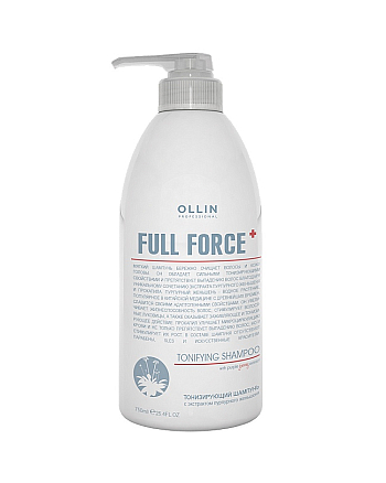 Ollin Full Force Тонизирующий шампунь с экстрактом пурпурного женьшеня, 750 мл - hairs-russia.ru