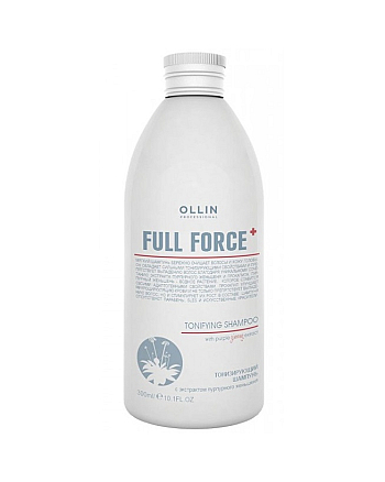 Ollin Full Force Тонизирующий шампунь с экстрактом пурпурного женьшеня, 300 мл - hairs-russia.ru