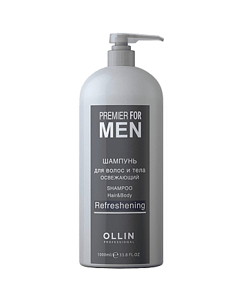 Ollin Premier For Men Shampoo Hair and Body Refreshening - Шампунь для волос и тела освежающий 1000 мл - hairs-russia.ru