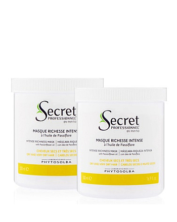 Kydra Secret Professionnel Masque Richesse Intense - Интенсивная восстанавливающая маска с маслом пассифлоры для ультра-сухих/поврежденных волос 2х500 мл - hairs-russia.ru