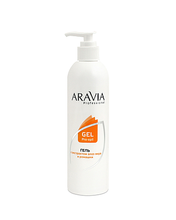 Aravia Professional Гель для обработки кожи перед депиляцией с экстрактами алоэ вера и ромашки 300 мл - hairs-russia.ru