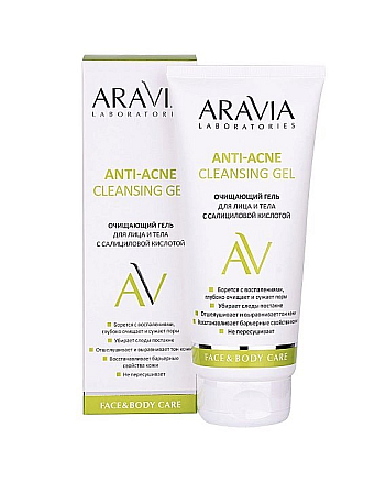 Aravia Laboratories Anti-Acne Cleansing Gel - Очищающий гель для лица и тела с салициловой кислотой 200 мл - hairs-russia.ru
