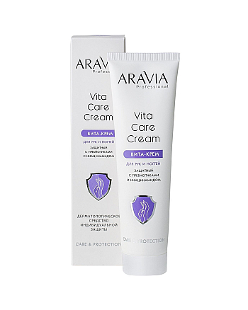 Aravia Professional Vita Care Cream - Вита-крем для рук и ногтей защитный с пребиотиками и ниацинамидом 100 мл - hairs-russia.ru