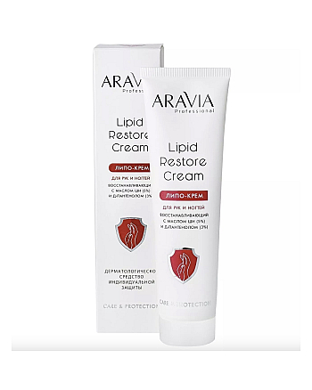 Aravia Professional Lipid Restore Cream - Липо-крем для рук и ногтей восстанавливающий с маслом ши и д-пантенолом 100 мл - hairs-russia.ru