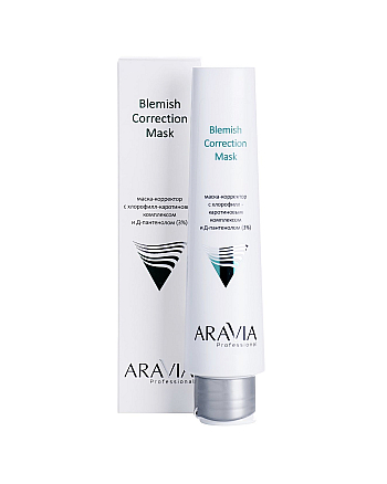 Aravia Professional  Blemish Correction Mask - Маска-корректор против несовершенств с хлорофилл-каротиновым комплексом и Д-пантенолом (3%) 100 мл - hairs-russia.ru