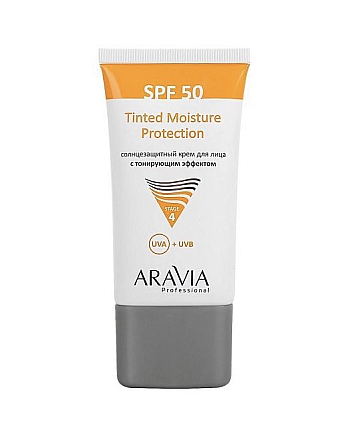 Aravia Professional Tinted Moisture Protection SPF 50 - Солнцезащитный крем для лица с тонирующим эффектом 50 мл - hairs-russia.ru